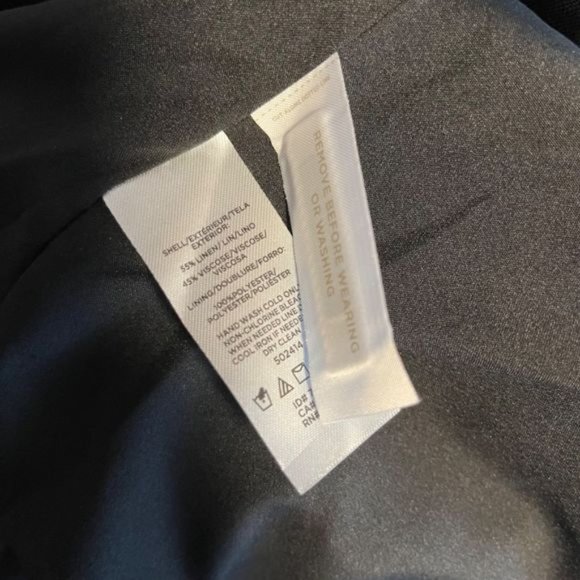 Ann Taylor Linen Blend Black dress V neckline and button front size 4 - Picture 5 of 10